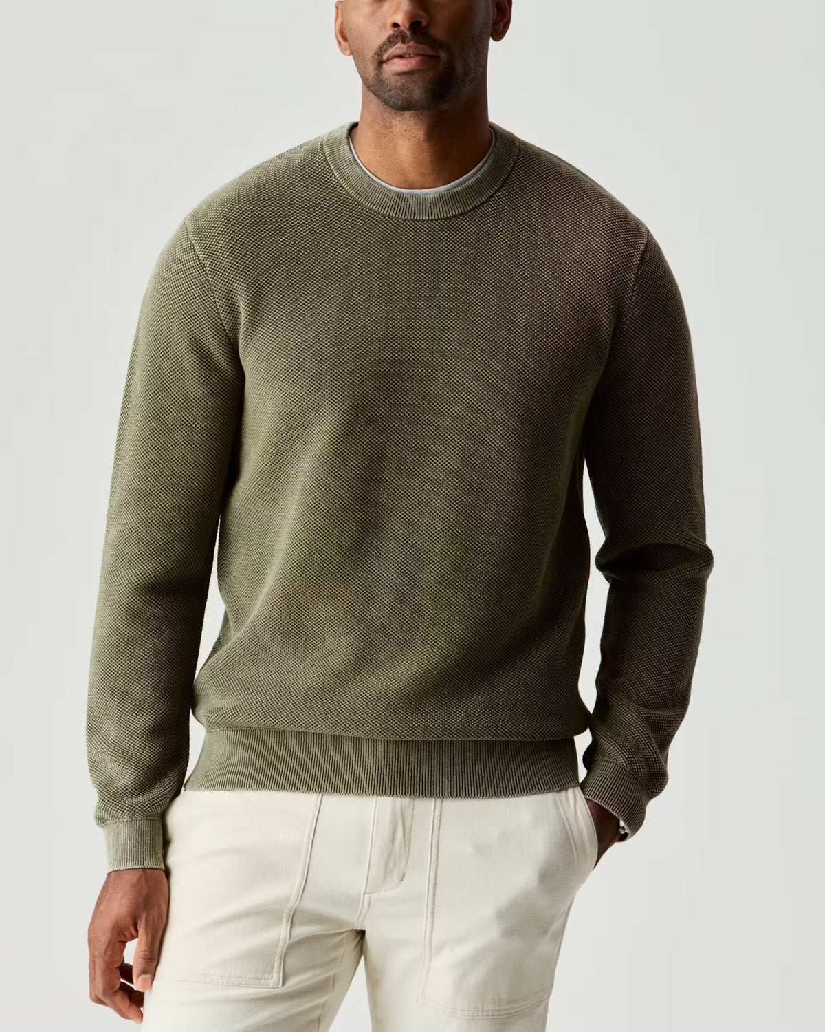 Garment Dyed Cotton Crewneck Sweater