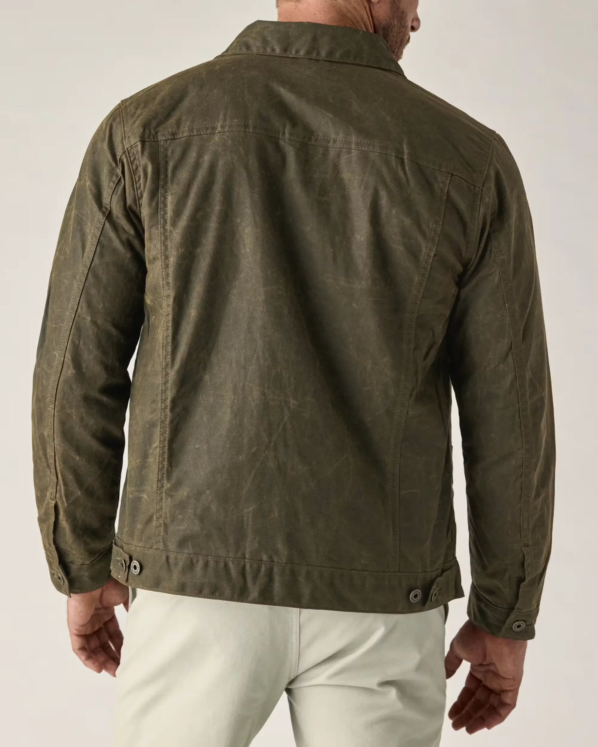 Flannel-Lined Waxed Trucker Jacket