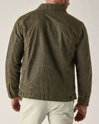 Flannel-Lined Waxed Trucker Jacket