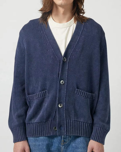 Washed Cotton Cardigan Sweater