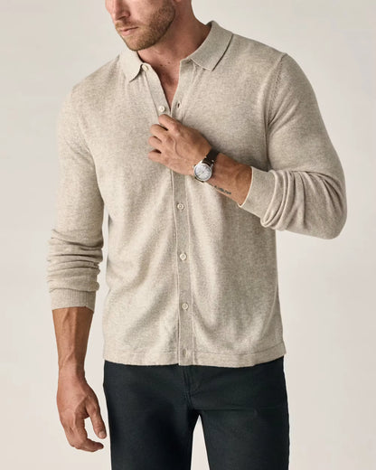 EasyCash Merino Long Sleeve Polo Cardigan