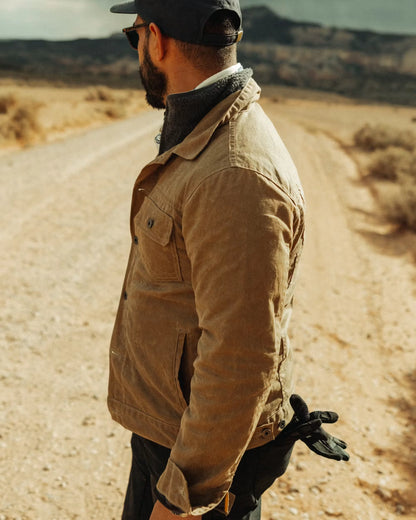 Flannel-Lined Waxed Trucker Jacket