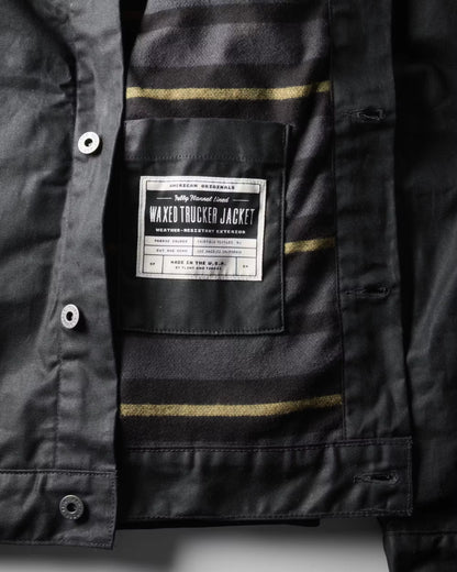 Flannel-Lined Waxed Trucker Jacket - Tall