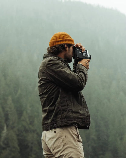 Flannel-Lined Waxed Trucker Jacket