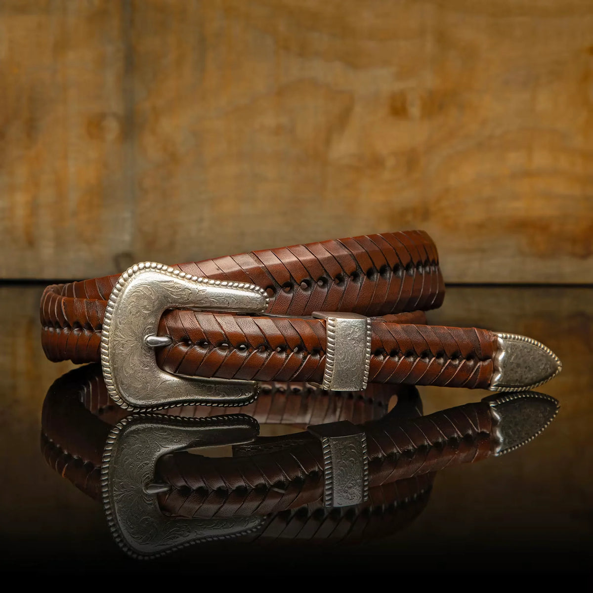 Tapered Lace Western Belt