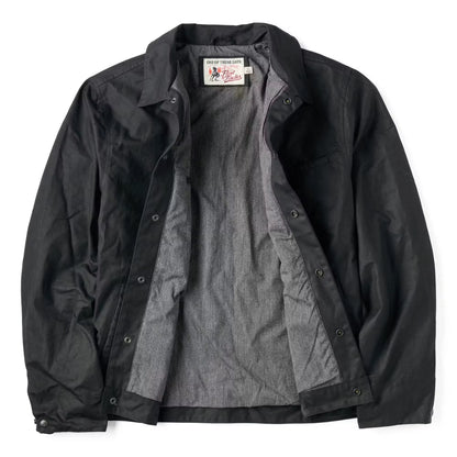 Embroidered Western Waxed Snap Jacket