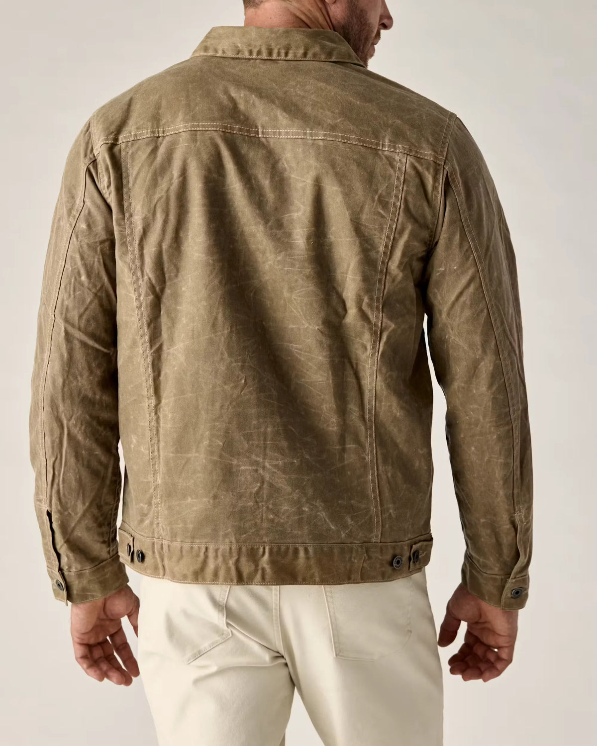 Flannel-Lined Waxed Trucker Jacket