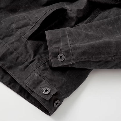 Flannel-Lined Waxed Trucker Jacket