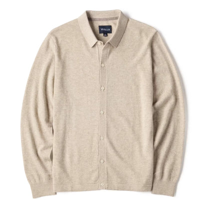 EasyCash Merino Long Sleeve Polo Cardigan