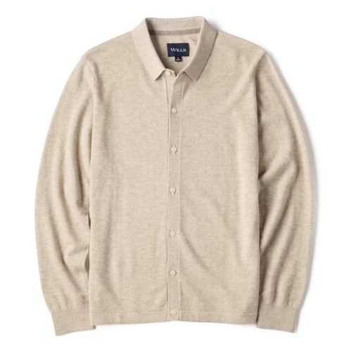 EasyCash Merino Long Sleeve Polo Cardigan