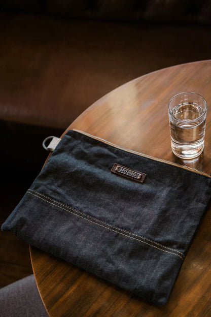 Neelum Large Zipper Pouch - Denim