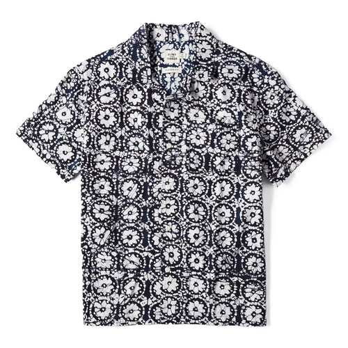 Block Print Camp Collar Shirt