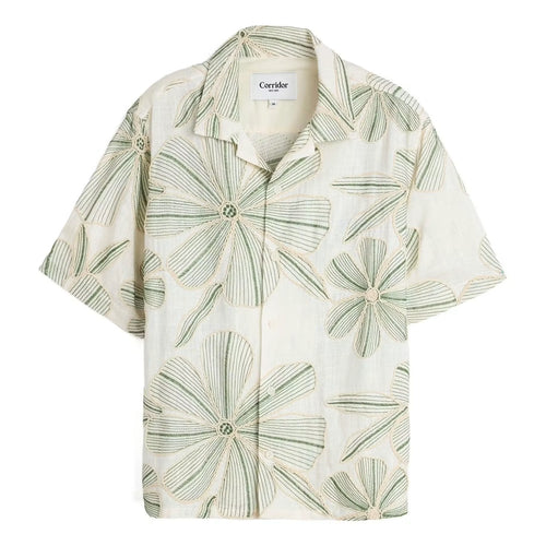 Linen Applique Short Sleeve Shirt