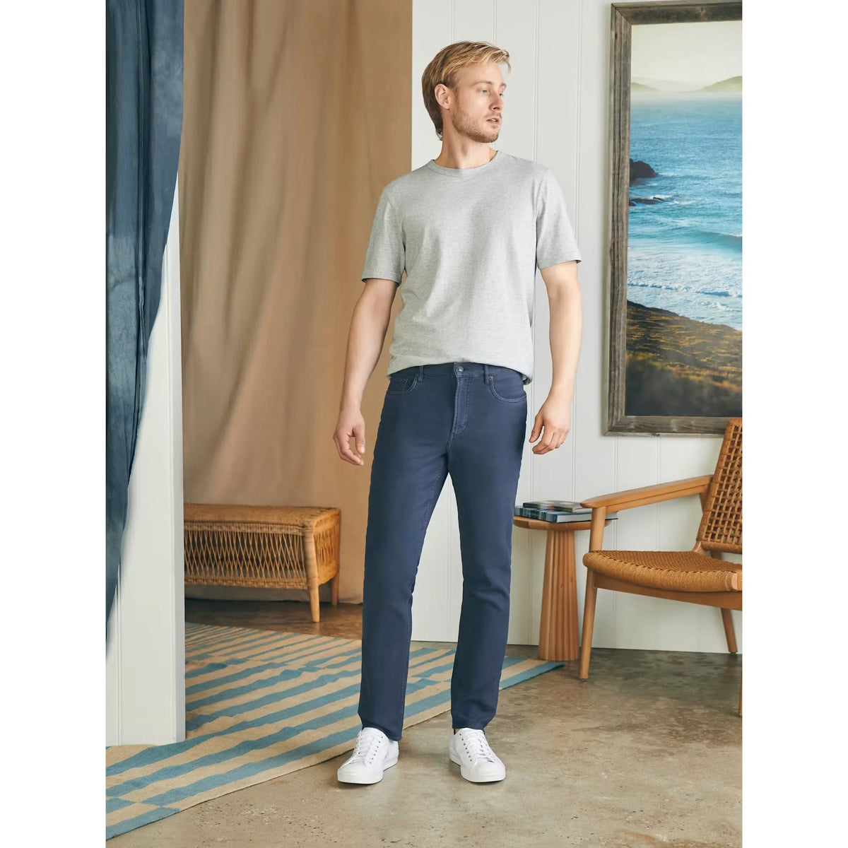 Stretch Terry 5-Pocket Pant - Slim Straight