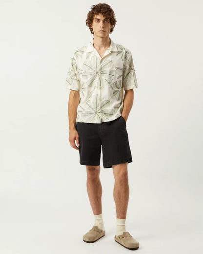 Linen Applique Short Sleeve Shirt